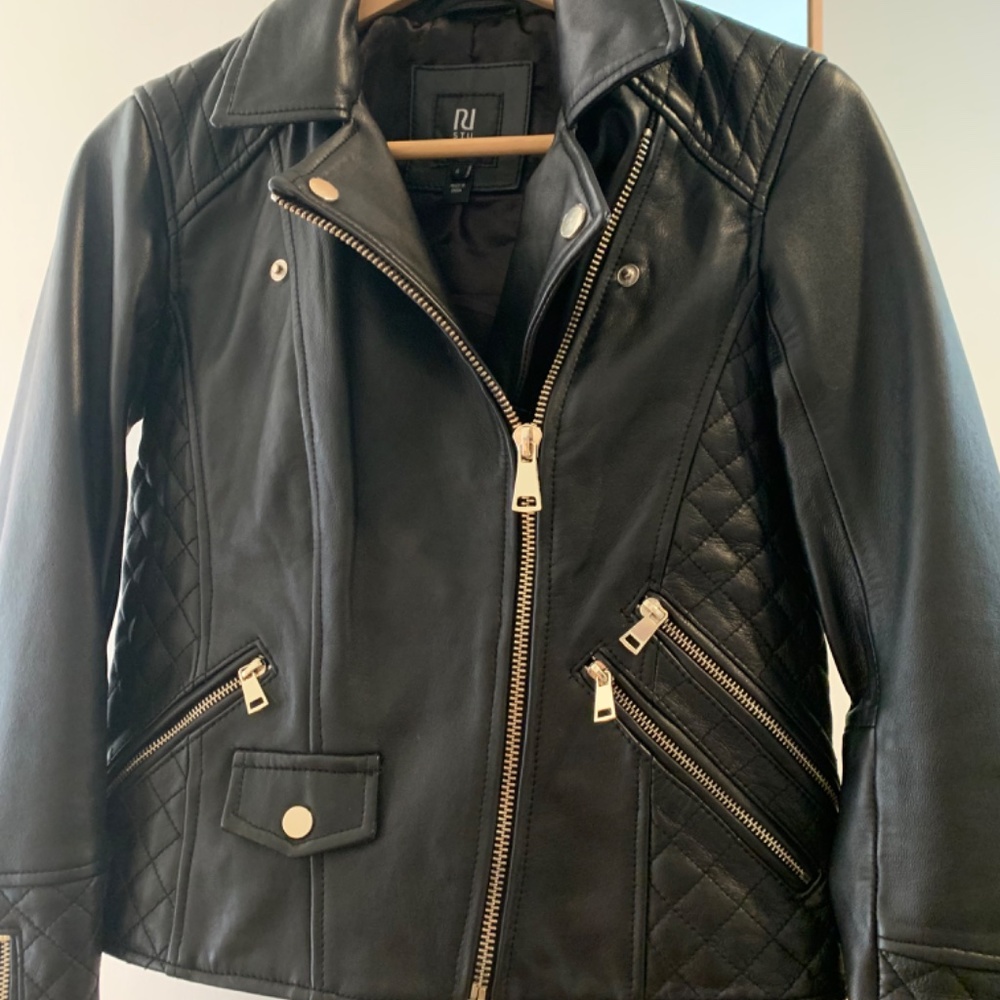 River Island 100% Leather Jacket - Picture 2 of 5